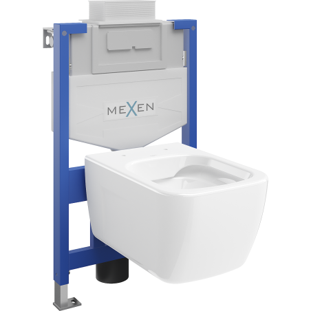 Mexen Margo paslėptas WC rėmo komplektas Fenix XS-U su WC dubeniu, baltas blizgesys - 6853342XX00