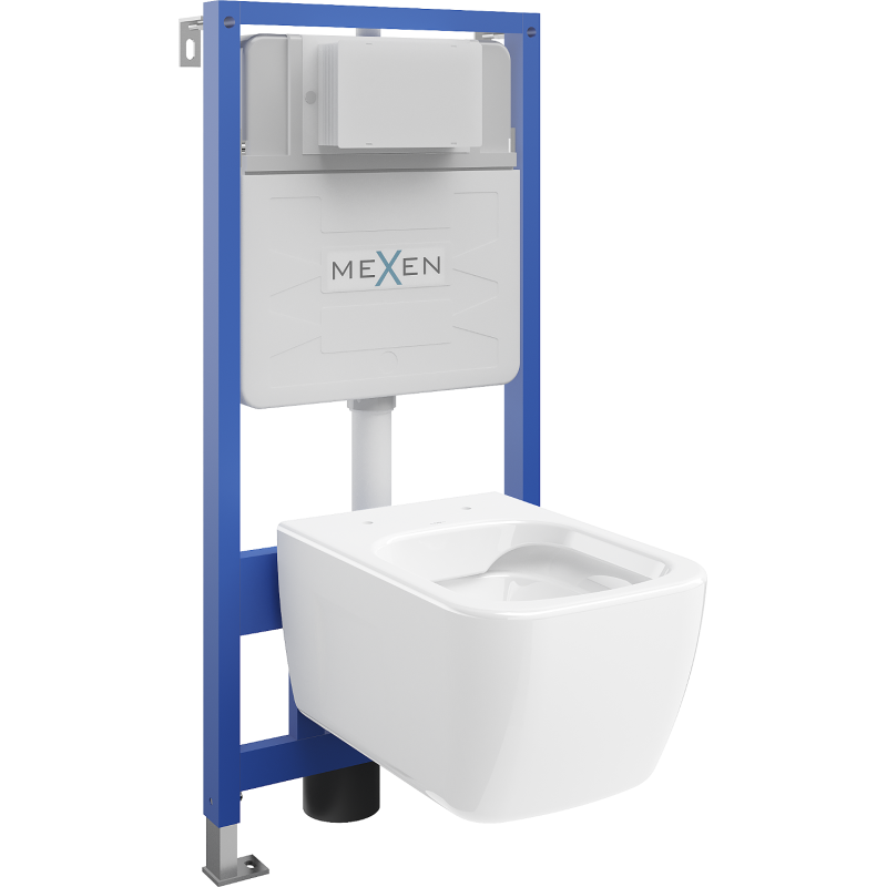 Mexen Margo potinkinis WC komplektas Fenix Slim su WC dubeniu, blizganti balta - 6103342XX00