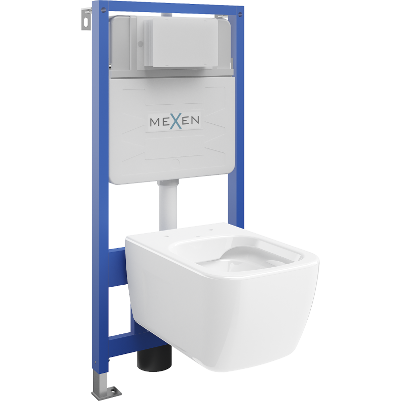 Mexen potinkinis WC rinkinys Fenix Slim su WC dubeniu Margo, baltas blizgus - 6103342XX00