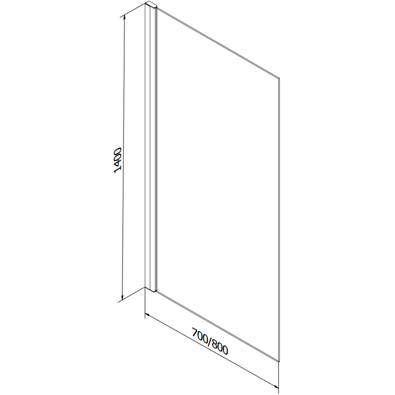 Mexen Alex vieno skydelio vonios ekranas 70 x 140 cm, juodas rėmelis - 893-070-001-70-70
