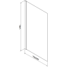 Mexen Alex voniai skirtas 1 sparno pertvara 80 x 140 cm, juodas rėmelis fix - 893-080-000-70-70