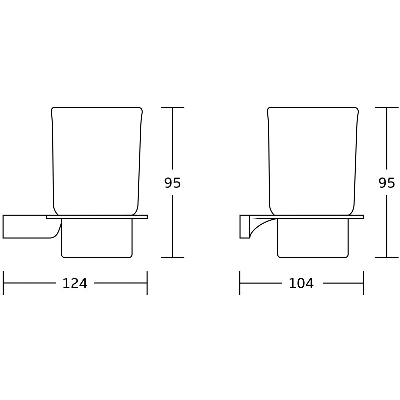 Mexen Rino dantų šepetėlių puodelis, juodas - 7027038-70