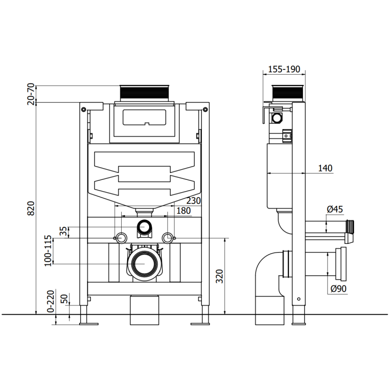 Mexen Fenix XS-U potinkinė WC sistema - 60850