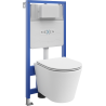 Mexen Rico paslėptas WC rėmas Fenix Slim su WC puodu ir lėtai nusileidžiančiu dangčiu, baltas matinis - 61030724001
