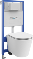 Mexen įmontuojamasis WC rinkinys Fenix Slim su WC Rico ir lėtai užsidarančiu dangčiu, matinė balta - 61030724001