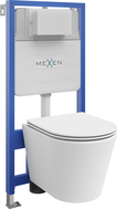 Mexen Rico paslėptas WC rėmas Fenix Slim su WC puodu ir lėtai nusileidžiančiu dangčiu, baltas matinis - 61030724001