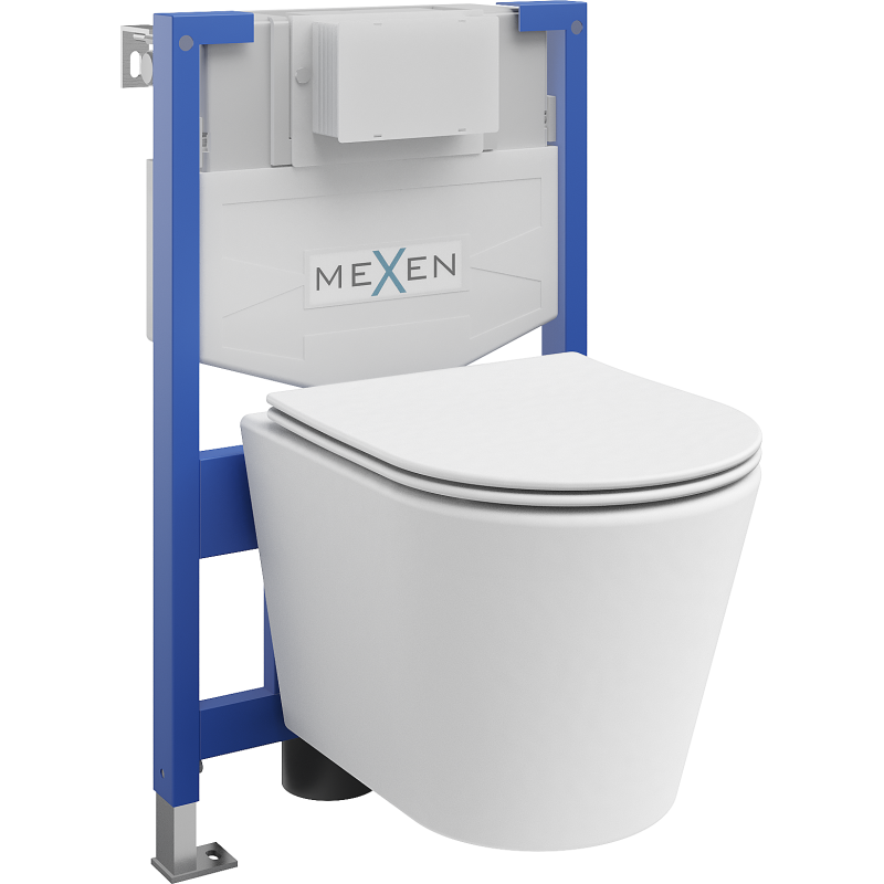 Mexen paslėptas WC rėmas Fenix XS-F su Rico WC dubeniu ir lėto nusileidimo dangteliu, baltas matinis - 68030724001
