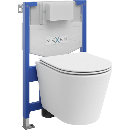 Mexen potinkinis WC rinkinys stovas Fenix XS-F su kabamuoju WC Rico ir lėtai nuleidžiama sėdyne, baltas matinis - 68030724001