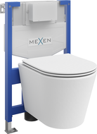 Mexen Rico potinkinis WC rinkinys Fenix XS-F su WC dubeniu ir lėtai nusileidžiančiu dangčiu, matinės baltos spalvos