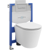 Mexen Rico paslėptas WC rėmo komplektas Fenix XS-U su WC dubeniu ir lėta nusileidžiančiu dangčiu, balta matinė spalva