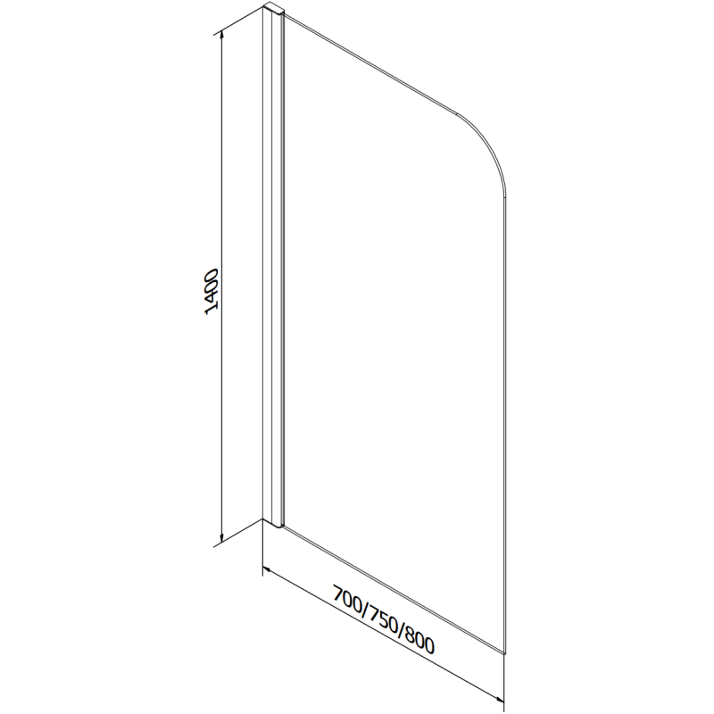 Mexen Vega stačiakampė vonia 180 x 80 cm su aptaisu ir vienos dalies pertvara 75 cm, skaidri, chromuota - 550118080X9007510100