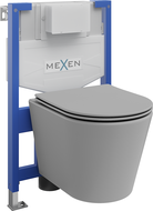 Mexen potinkinis WC komplektas Fenix XS-F su WC sedyne Rico ir lėtai nusileidžiančiu dangčiu, šviesiai pilkas matinis - 6803072?