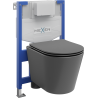 Mexen potinkinė WC sistema Fenix XS-F su Rico WC puodu ir lėtai nusileidžiančia dangteliu, tamsiai pilkas matinis - 68030724071