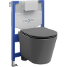 Mexen potinkinis WC komplektas Fenix XS-F su Rico tualeto dubeniu ir lėtai nusileidžiančiu dangčiu, tamsiai pilka matinė - 6803?