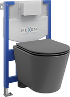 Mexen potinkinis WC komplektas Fenix XS-F su Rico tualeto dubeniu ir lėtai nusileidžiančiu dangčiu, tamsiai pilkas matinis - 68?