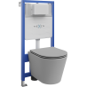 Mexen WC potinkinė sistema Fenix Slim su Rico WC dubeniu ir lėtai nusileidžiančiu dangčiu, šviesiai pilkas matinis - 6103072406?