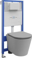 Mexen WC potinkinė sistema Fenix Slim su Rico WC dubeniu ir lėtai nusileidžiančiu dangčiu, šviesiai pilkas matinis - 6103072406?