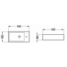 Mexen Inez stalviršio kairysis praustuvas 40 x 20 cm, Pilkas šviesus matinis - 21484061L