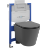 Mexen potinklinis WC komplektas Fenix XS-U su Rico WC dubeniu ir lėtai užsidarančiu dangčiu, tamsiai pilkas matinis - 685307240?