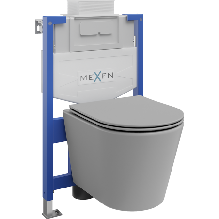 Mexen potinkinis WC rinkinys Fenix XS-U su Rico WC dubeniu ir lėtai užsidarančiu dangčiu, šviesiai pilkas matinis - 68530724061