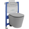 Mexen potinklinis WC komplektas Fenix XS-U su WC puodu Rico ir lėtai nusileidžiančiu dangčiu, šviesiai pilkas matinis - 6853072?