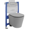 Mexen Rico WC potinkinis komplektas Fenix XS-U su unitazo dubenimi ir lėtai nusileidžiančiu dangčiu, šviesiai pilkas