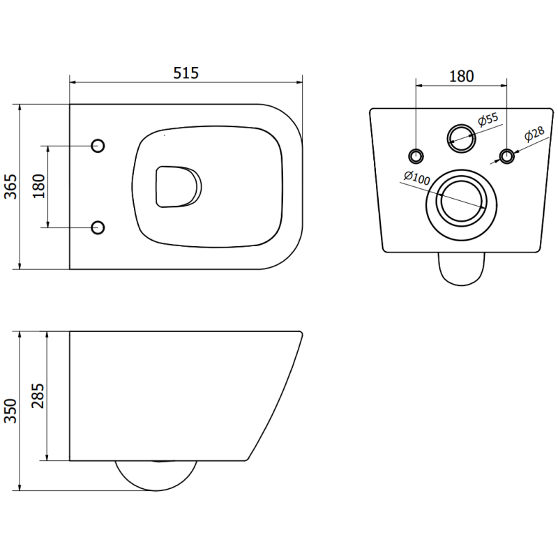 Mexen Madox WC dubuo Rimless su lėtai nusileidžiančiu dangčiu slim, duroplast, juodas matinis - 30154070