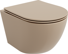 Mexen Lena Rimless WC praustuvė su lėtai nusileidžiančiu slim dangčiu, duroplast, cappuccino mat - 30224064
