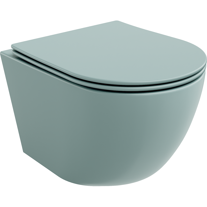 Mexen Lena Rimless WC dubuo su lėtai nusileidžiančiu plonu dangčiu, duroplast, šviesiai žalia matinė - 30224048