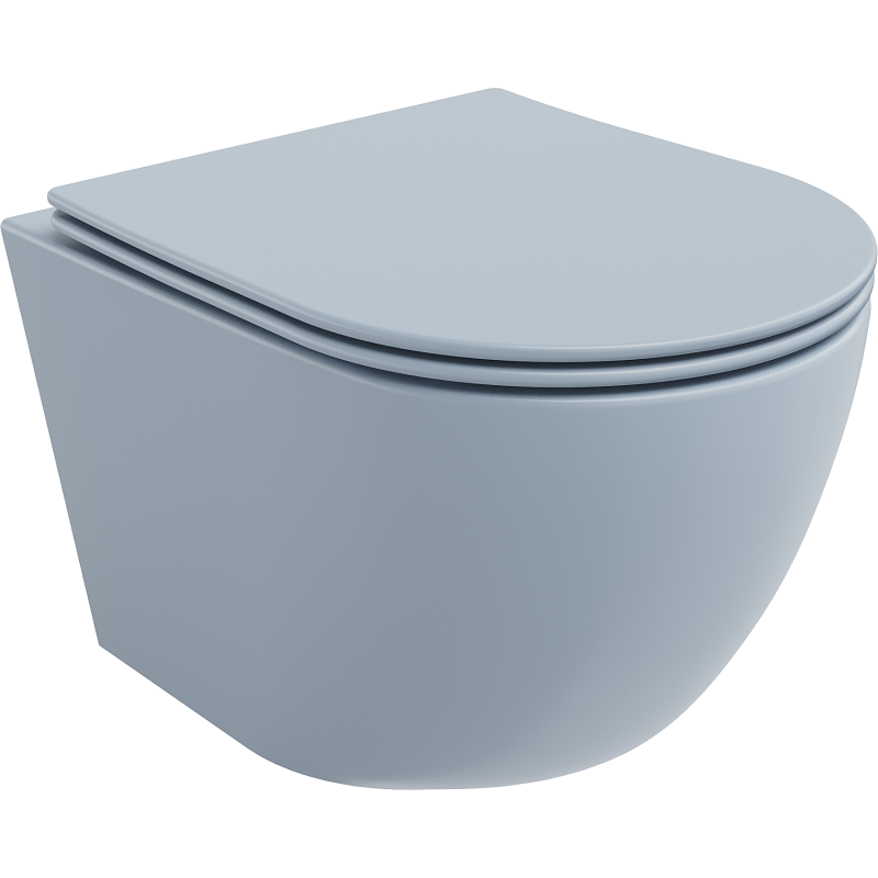 Mexen Lena WC dubuo Rimless su lėtai nusileidžiančiu slim dangčiu, duroplast, pilkai-mėlyna mat - 30224069