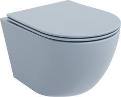 Mexen Lena beRėminis WC puodelis su lėtai nusileidžiančiu dangčiu, plonas, duroplastikas, pilkai melsvo matinio atspalvio