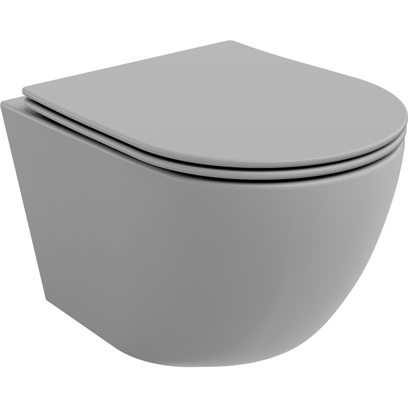 Mexen Lena Rimless WC su Dubenėliu, Lėta Uždarymo Slim Duroplast, Šviesiai Pilkas Matinis - 30224061