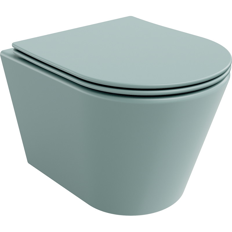 Mexen Rico Rimless WC dubuo su lėtai nusileidžiančiu plonu dangčiu, duroplastinis, šviesiai žalias matinis - 30724048
