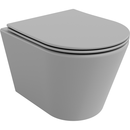 Mexen Rico pakabinamas Rimless WC su lėtai užsidarančia sėdyne slim, duroplast, šviesiai pilka matinė - 30724061