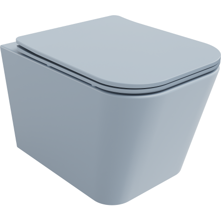 Mexen Teo WC dubenėlis rimless su lėtai nusileidžiančiu slim dangčiu, duroplast, pilkai-mėlynas matinis - 30854069