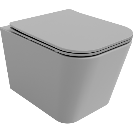 Mexen Teo wc puodas Rimless su lėtai nusileidžiančia slim sėdyne, duroplastas, šviesiai pilkas matinis - 30854061