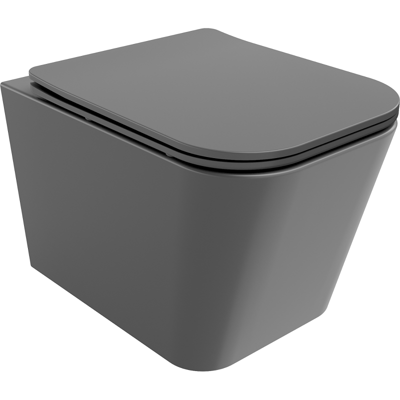 Mexen Teo wc dubuo Rimless su lėtai nusileidžiančiu dangčiu slim, duroplastikas, tamsiai pilka matinė - 30854071