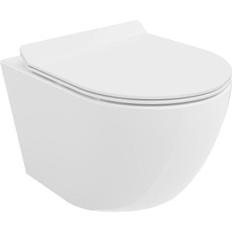 Mexen Lena WC dubuo Rimless su lėtai nusileidžiančiu slim dangčiu, duroplastikas, blizgus baltas - 30224000