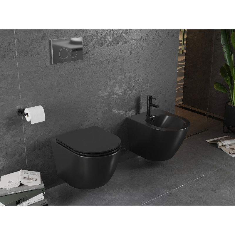 Mexen Lena pakabinamas WC dubuo Rimless, juoda matinė - 3322XX85