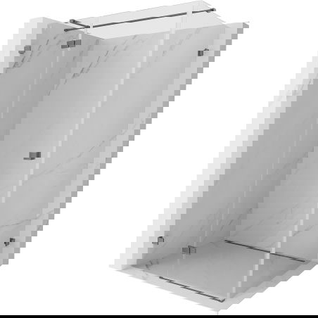 Mexen Lunar T atveriamoji dušo kabina kairė 80 x 120 cm, permatoma, gun metal - 834T-080-120-95-00-L