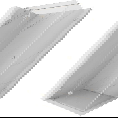 Mexen Lunar T dušas kabina su kairiais varstomomis durimis 70 x 120 cm, skaidri, šlifuoto nikelio - 834T-070-120-97-00-L