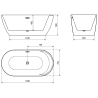 Mexen Laura laisvai pastatoma vonia 150 x 75 cm, balta - 53401507500