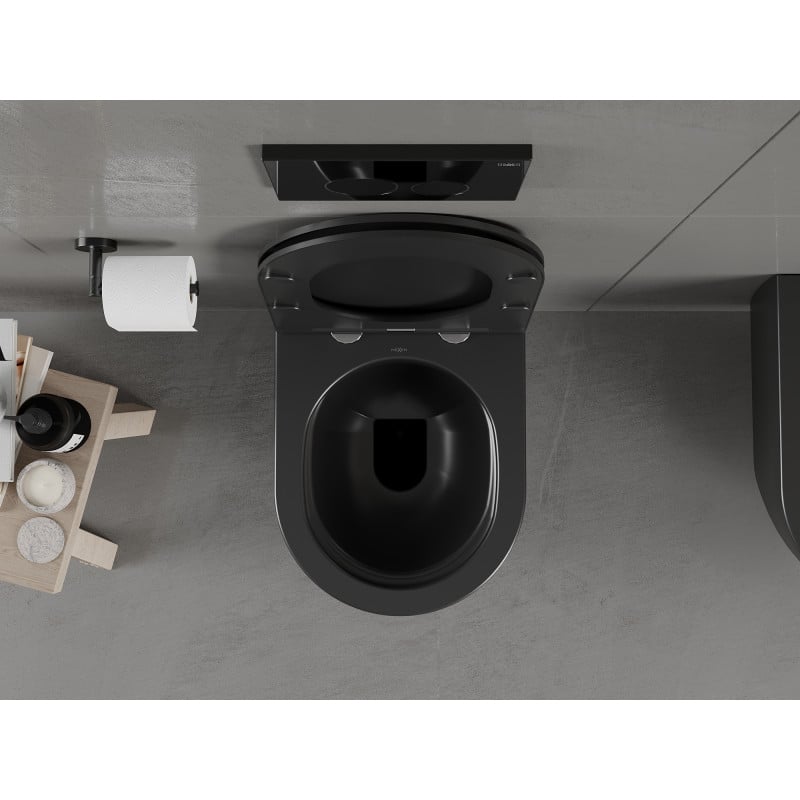 Mexen Carmen pakabinamas wc Rimless, juodas matinis - 3388XX85