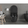 Mexen Carmen Rimless WC dubuo su lėtai nuleidžiamu plonu duroplastiniu dangčiu, juoda matinė - 30880185