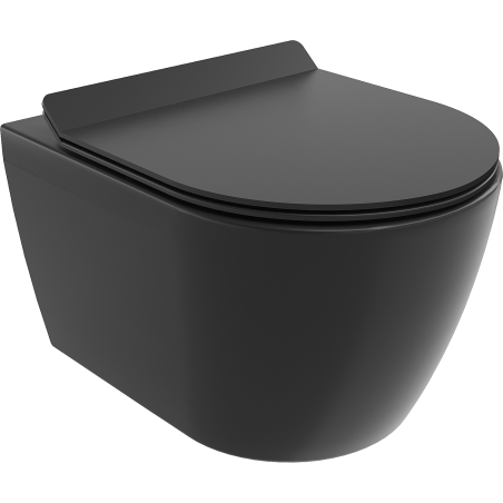 Mexen Carmen WC dubuo Rimless su lėtai nusileidžiančiu plonu dangčiu, duroplast, juoda matinė - 30880185