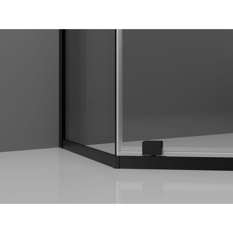 Mexen Exo penkiakampis atveriamas dušo kabinas 100 x 80 cm, permatomas, juodas - 812-100-080-70-00