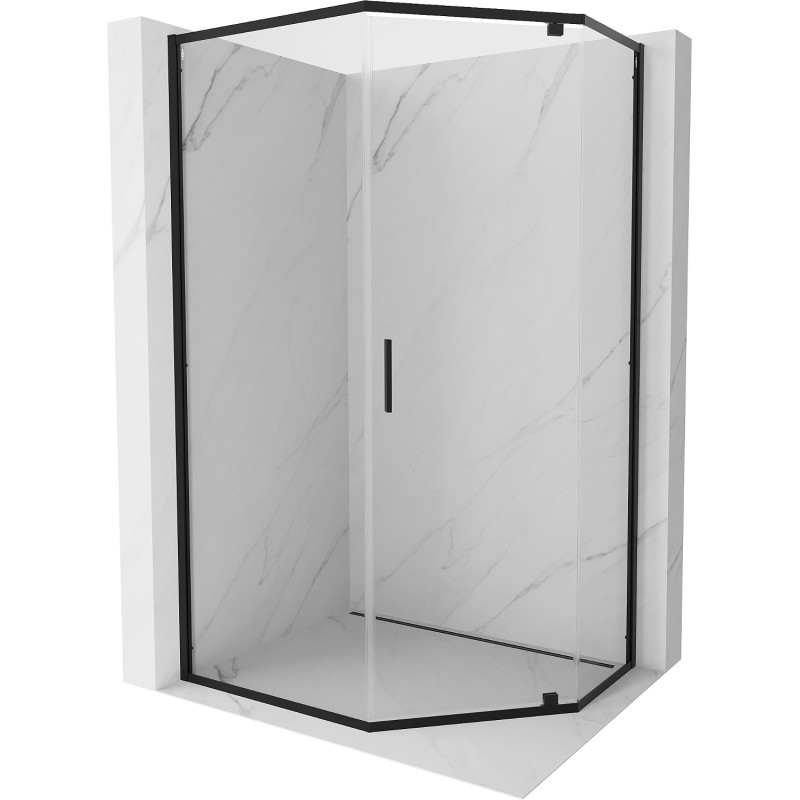 Mexen Exo-R penkiakampė dušo kabina su lankstomomis durimis 100 x 80 cm, skaidri, juoda - 812-100-080-70-00