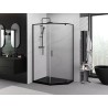 Mexen Exo-R penkiakampė atveriama dušo kabina 100 x 90 cm, permatoma, juoda - 812-100-090-70-00