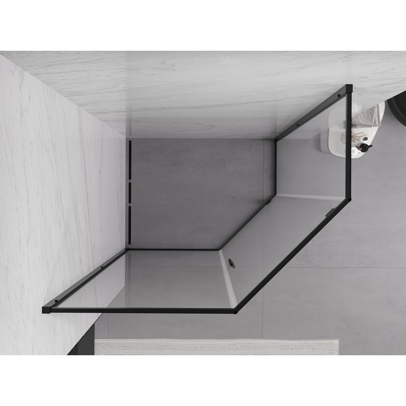 Mexen Exo-R penkiakampė atveriama dušo kabina 100 x 90 cm, permatoma, juoda - 812-100-090-70-00