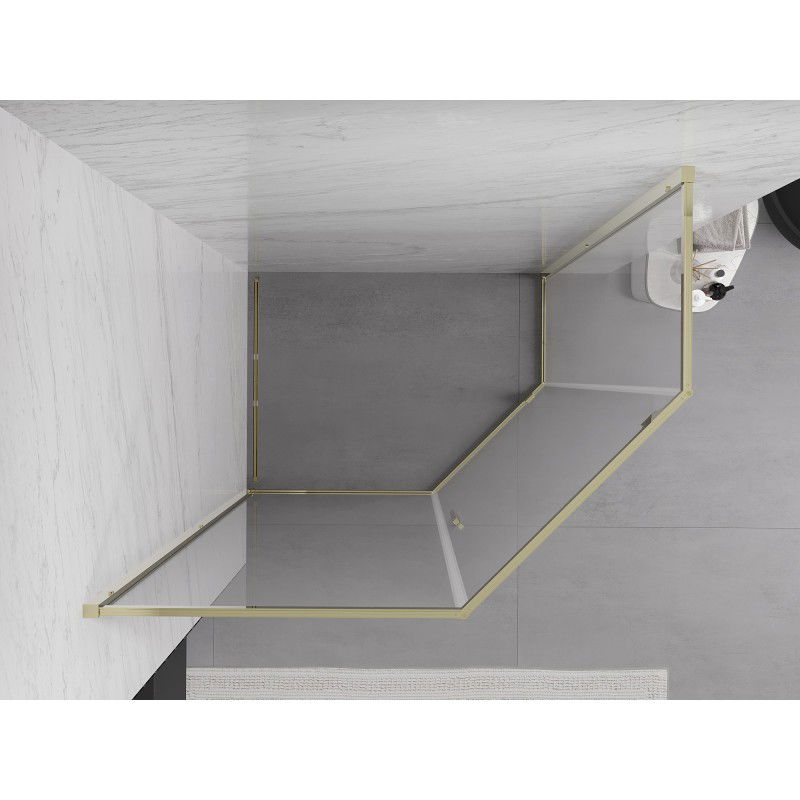Mexen Exo penkiakampė dušo kabina 100 x 90 cm, permatoma, auksinė - 812-100-090-50-00